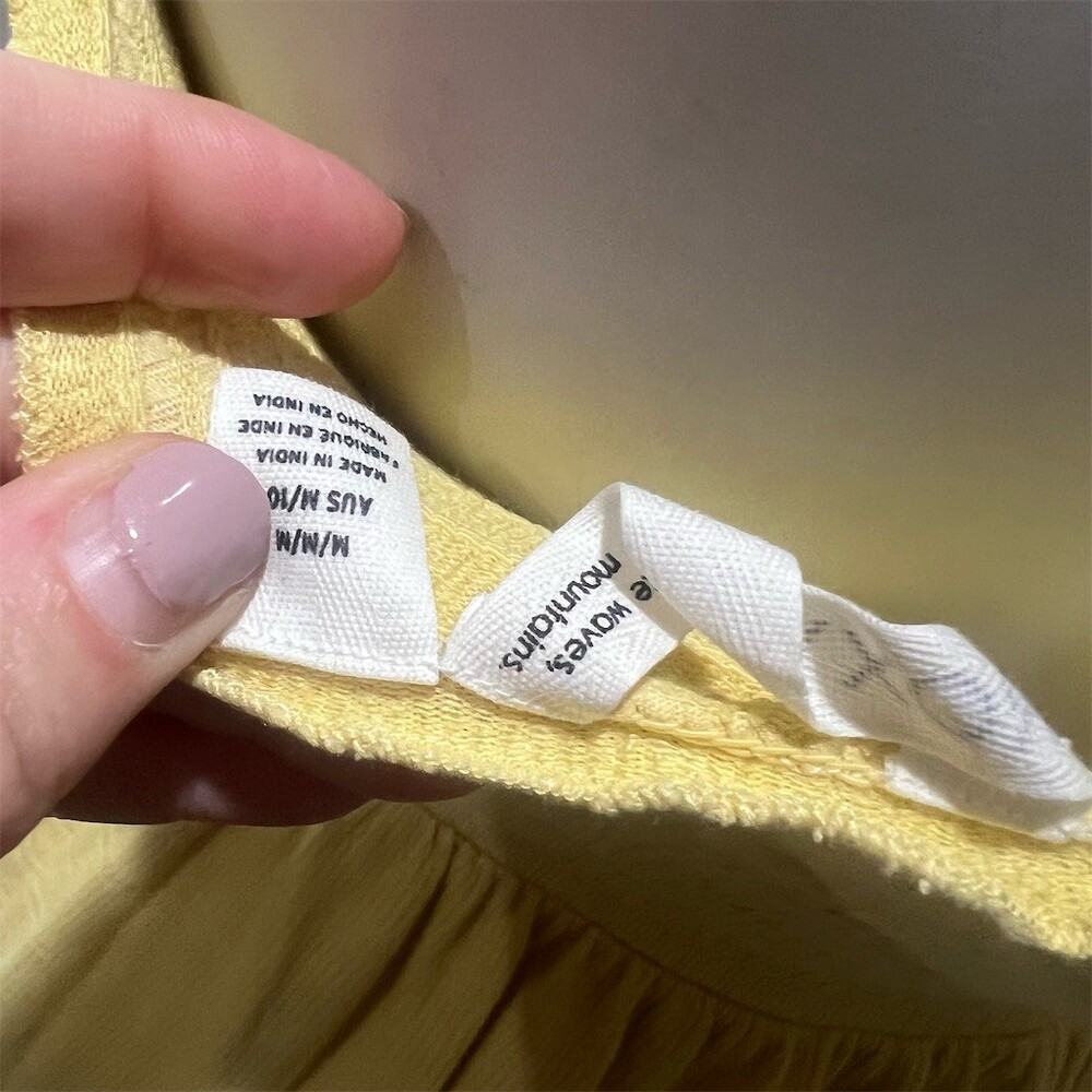 Roxy Sundress Womens Size M Yellow Smocked Ruffle Strap Square Neck Mini - Picture 7 of 9